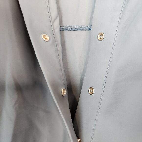 Aday Something Borrowed Tunic Shirt Light Blue Snap Top Medium - Picture 4 of 7